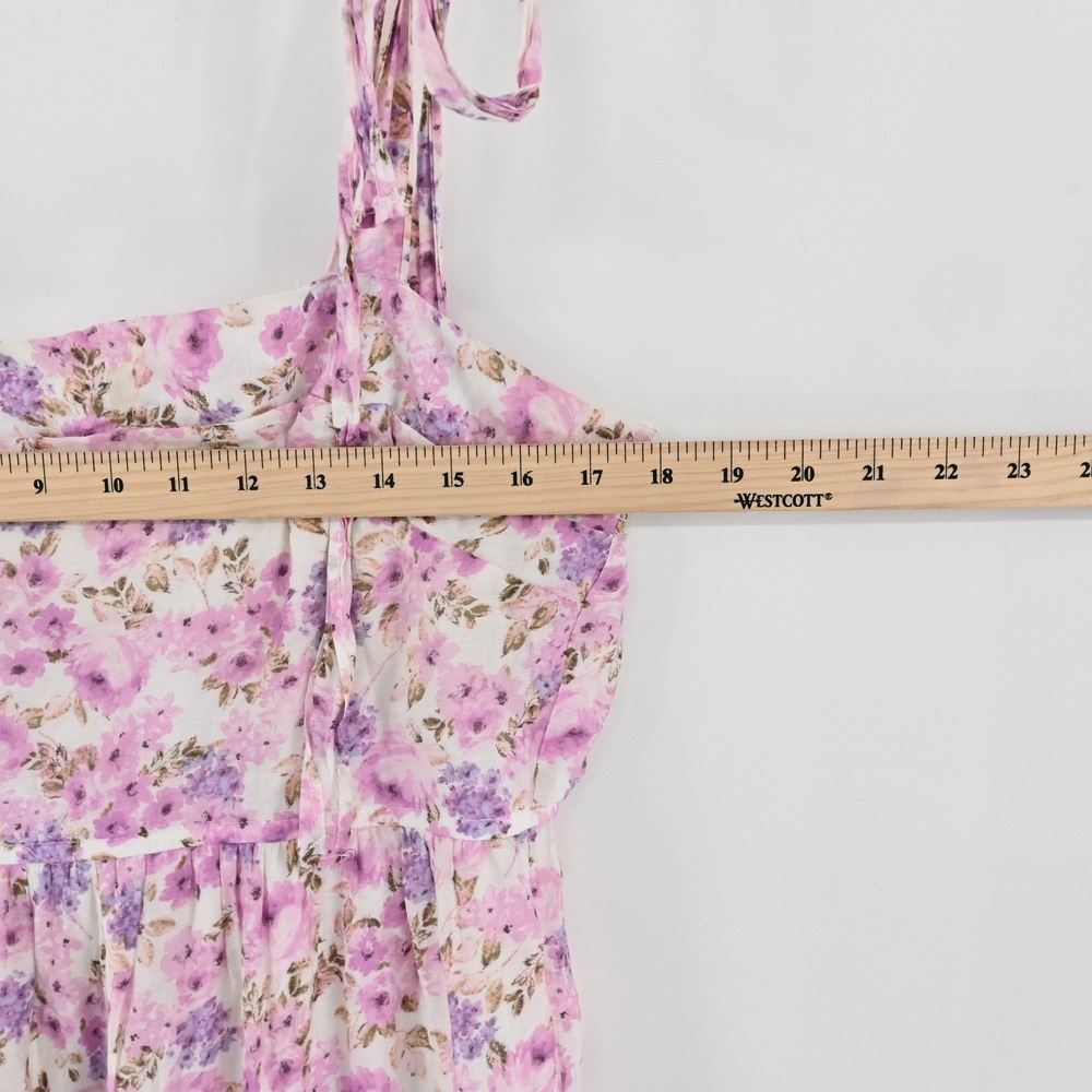 Altar'd State Floral Tiered Midi Dress Womens Size M Purple Pink Cottagecore - Picture 4 of 10